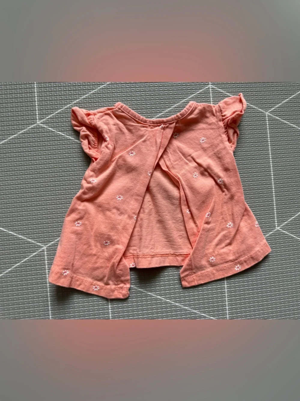 Mother’s Promise|Baby girl summer set,Peach ditsy Floral Daisy tee & biker short